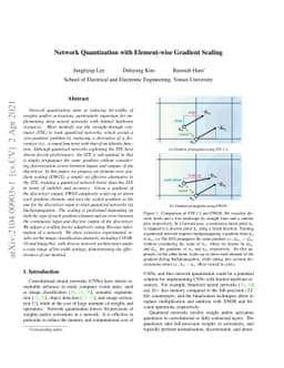 Network Quantization with Element-wise Gradient Scaling