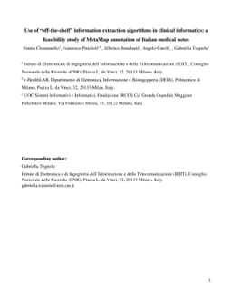 Use of óff-the-shelf' information extraction algorithms in clinical
  informatics: a feasibility study of MetaMap annotation of Italian medical
  notes