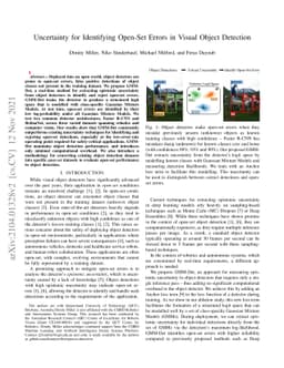 Uncertainty for Identifying Open-Set Errors in Visual Object Detection