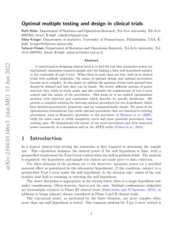 Optimal multiple testing and design in clinical trials