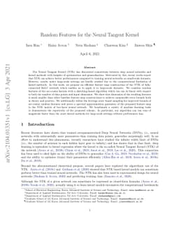 Random Features for the Neural Tangent Kernel