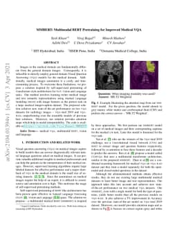 MMBERT: Multimodal BERT Pretraining for Improved Medical VQA