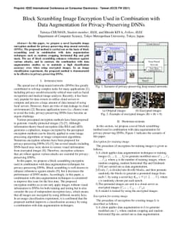 Block Scrambling Image Encryption Used in Combination with Data
  Augmentation for Privacy-Preserving DNNs