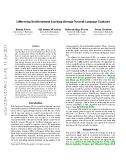 Influencing Reinforcement Learning through Natural Language Guidance
