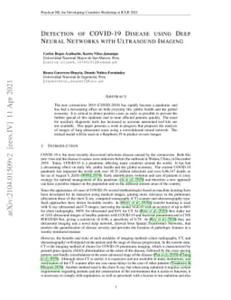 Detection of COVID-19 Disease using Deep Neural Networks with Ultrasound
  Imaging