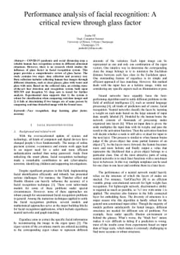 Performance analysis of facial recognition: A critical review through
  glass factor