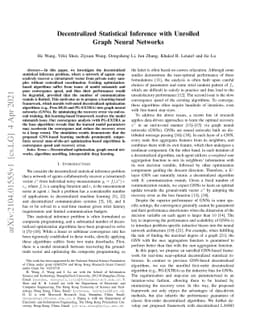 Decentralized Statistical Inference with Unrolled Graph Neural Networks