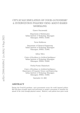 City-scale Simulation of Covid-19 Pandemic and Intervention Policies
  using Agent-based Modelling