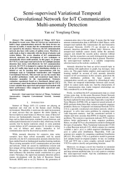 Semi-supervised Variational Temporal Convolutional Network for IoT
  Communication Multi-anomaly Detection