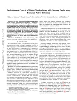 Fault-tolerant Control of Robot Manipulators with Sensory Faults using
  Unbiased Active Inference