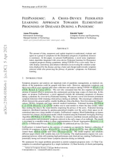 FedPandemic: A Cross-Device Federated Learning Approach Towards
  Elementary Prognosis of Diseases During a Pandemic