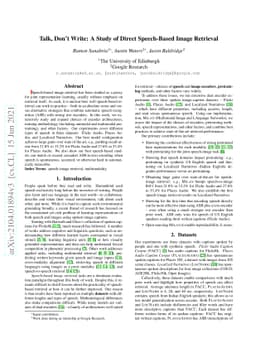 Talk, Don't Write: A Study of Direct Speech-Based Image Retrieval