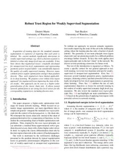 Robust Trust Region for Weakly Supervised Segmentation
