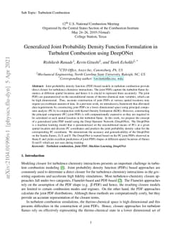 Generalized Joint Probability Density Function Formulation inTurbulent
  Combustion using DeepONet