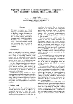 Exploring Transformers in Emotion Recognition: a comparison of BERT,
  DistillBERT, RoBERTa, XLNet and ELECTRA