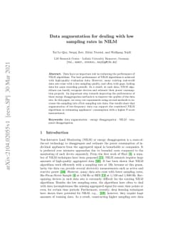 Data augmentation for dealing with low sampling rates in NILM