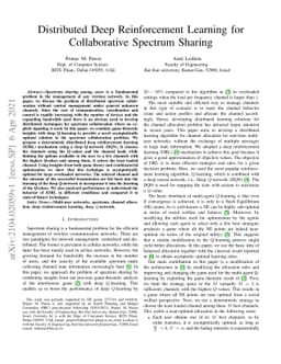 Distributed Deep Reinforcement Learning for Collaborative Spectrum
  Sharing