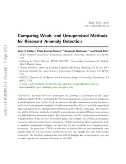 Comparing Weak- and Unsupervised Methods for Resonant Anomaly Detection