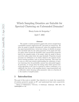 Which Sampling Densities are Suitable for Spectral Clustering on
  Unbounded Domains?