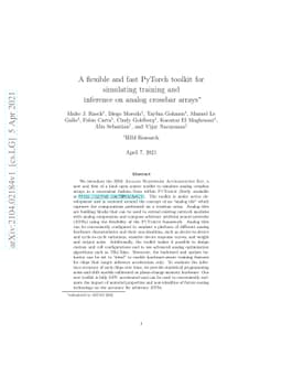 A flexible and fast PyTorch toolkit for simulating training and
  inference on analog crossbar arrays