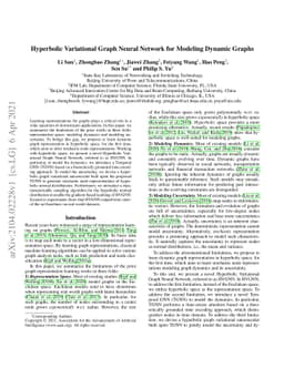 Hyperbolic Variational Graph Neural Network for Modeling Dynamic Graphs