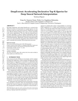 DeepEverest: Accelerating Declarative Top-K Queries for Deep Neural
  Network Interpretation