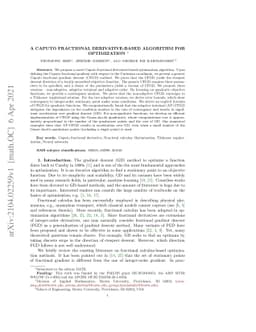 A Caputo fractional derivative-based algorithm for optimization