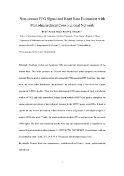 Non-contact PPG Signal and Heart Rate Estimation with Multi-hierarchical
  Convolutional Network