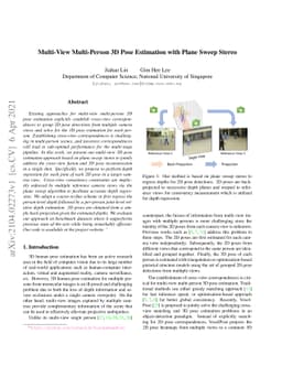 Multi-View Multi-Person 3D Pose Estimation with Plane Sweep Stereo