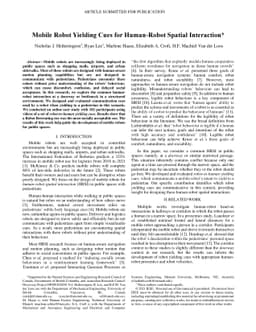 Mobile Robot Yielding Cues for Human-Robot Spatial Interaction