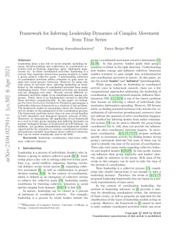 Framework for Inferring Leadership Dynamics of Complex Movement from
  Time Series