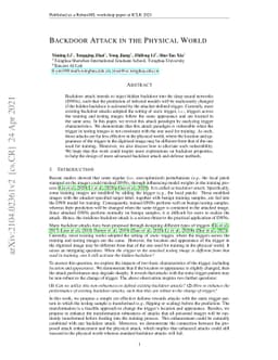 Backdoor Attack in the Physical World