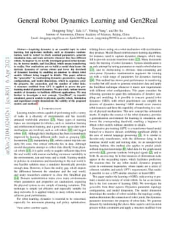 General Robot Dynamics Learning and Gen2Real