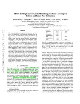 SIMPLE: SIngle-network with Mimicking and Point Learning for Bottom-up
  Human Pose Estimation