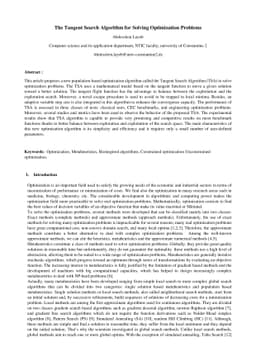 The Tangent Search Algorithm for Solving Optimization Problems
