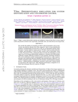 gradSim: Differentiable simulation for system identification and
  visuomotor control