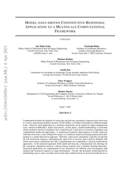 Model-data-driven constitutive responses: application to a multiscale
  computational framework