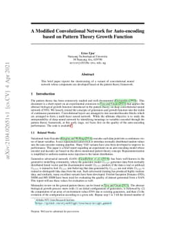 A Modified Convolutional Network for Auto-encoding based on Pattern
  Theory Growth Function