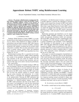 Approximate Robust NMPC using Reinforcement Learning