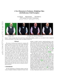 A New Dimension in Testimony: Relighting Video with Reflectance Field
  Exemplars