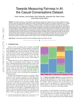 Towards Measuring Fairness in AI: the Casual Conversations Dataset