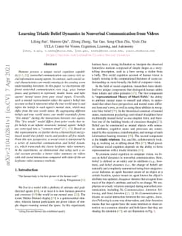 Learning Triadic Belief Dynamics in Nonverbal Communication from Videos