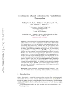 Multimodal Object Detection via Probabilistic Ensembling