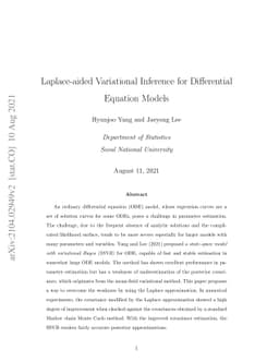 Laplace-aided variational inference for differential equation models