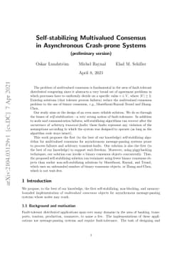 Self-stabilizing Multivalued Consensus in Asynchronous Crash-prone
  Systems