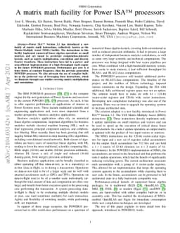 A matrix math facility for Power ISA(TM) processors