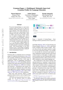 GrammarTagger: A Multilingual, Minimally-Supervised Grammar Profiler for
  Language Education