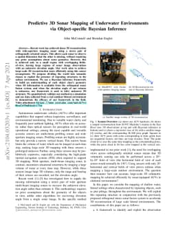 Predictive 3D Sonar Mapping of Underwater Environments via
  Object-specific Bayesian Inference