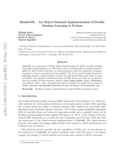 DoubleML -- An Object-Oriented Implementation of Double Machine Learning
  in Python