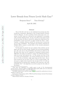 Lower Bounds from Fitness Levels Made Easy